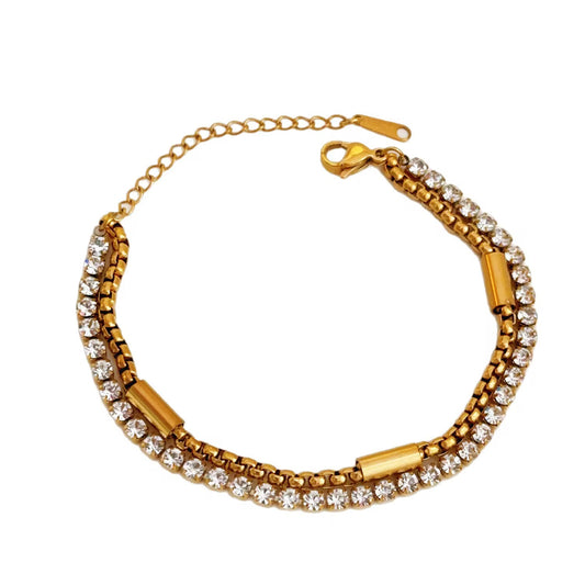 Double layered bracelet for women