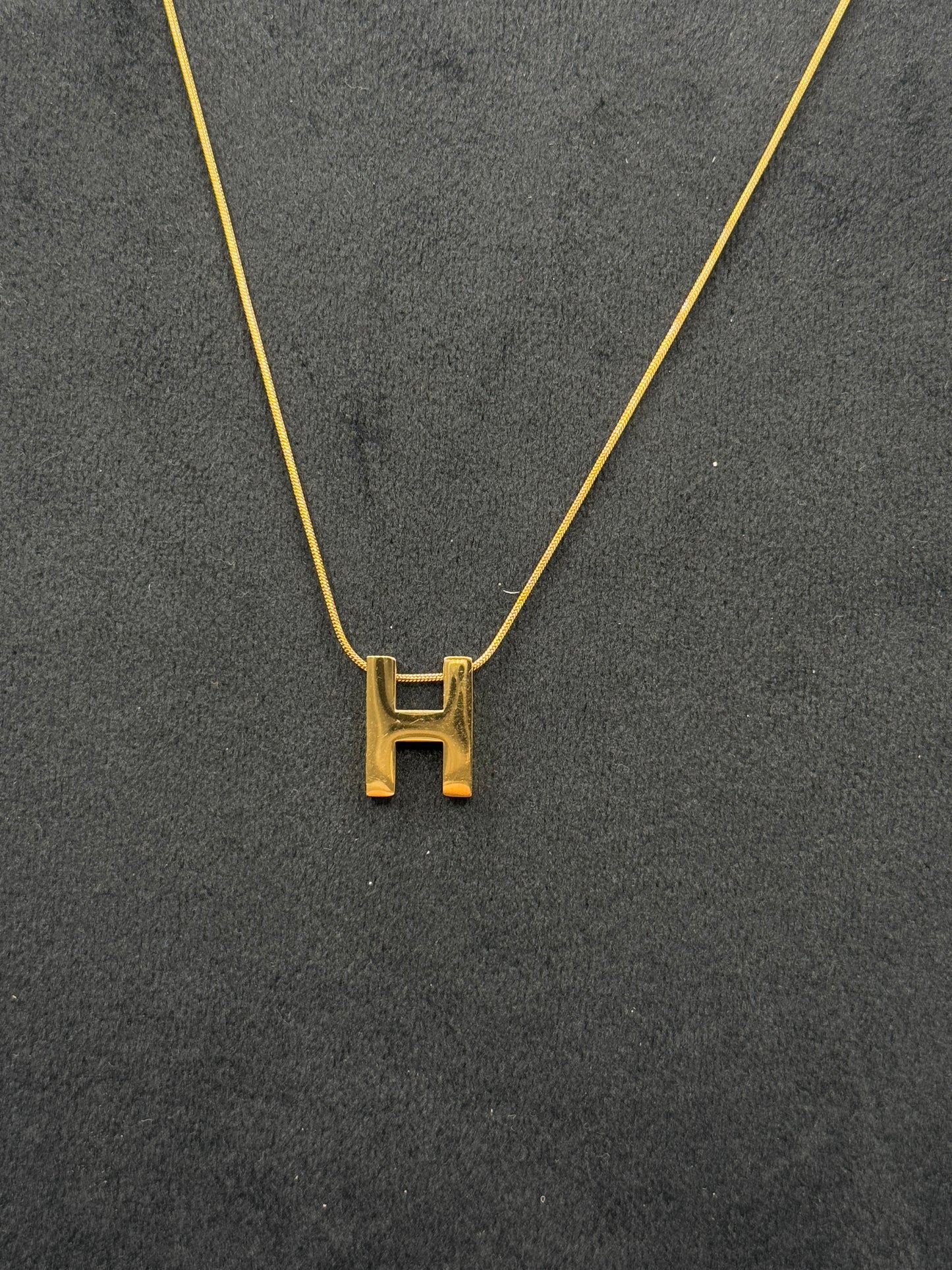 Gold Tone Initial 'H' Necklace