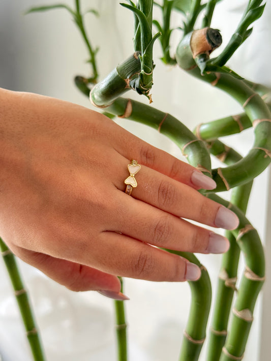Korean anti tarnish ring with bow design