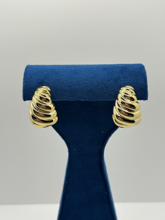 Spiral Shell Gold Earrings