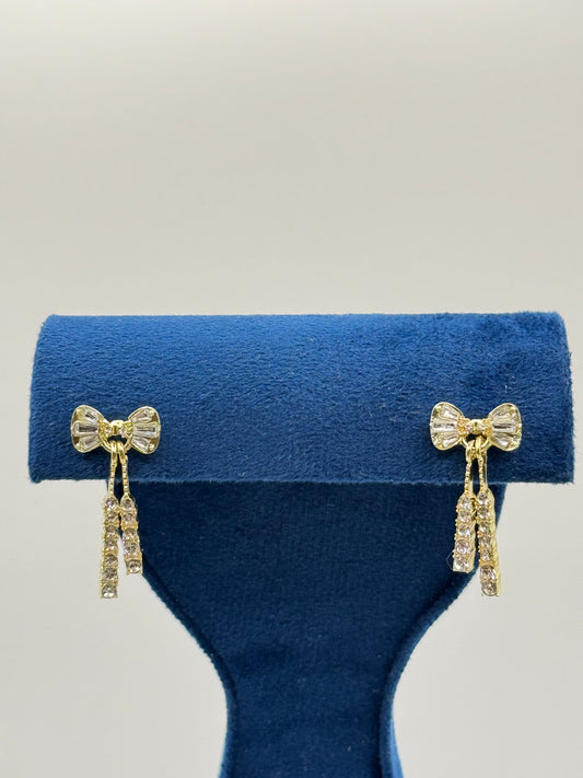 Dazzling Bow Drop Earrings