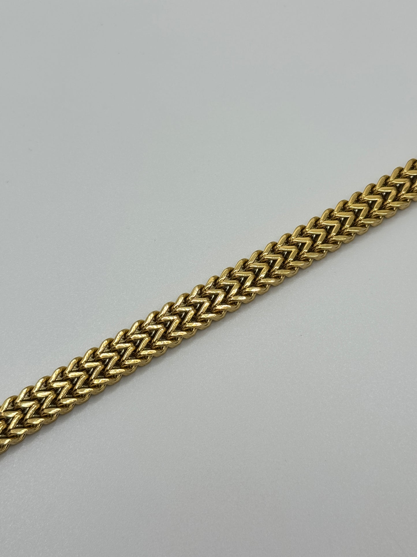 Men's Double Row Gold Herringbone Chain Bracelet