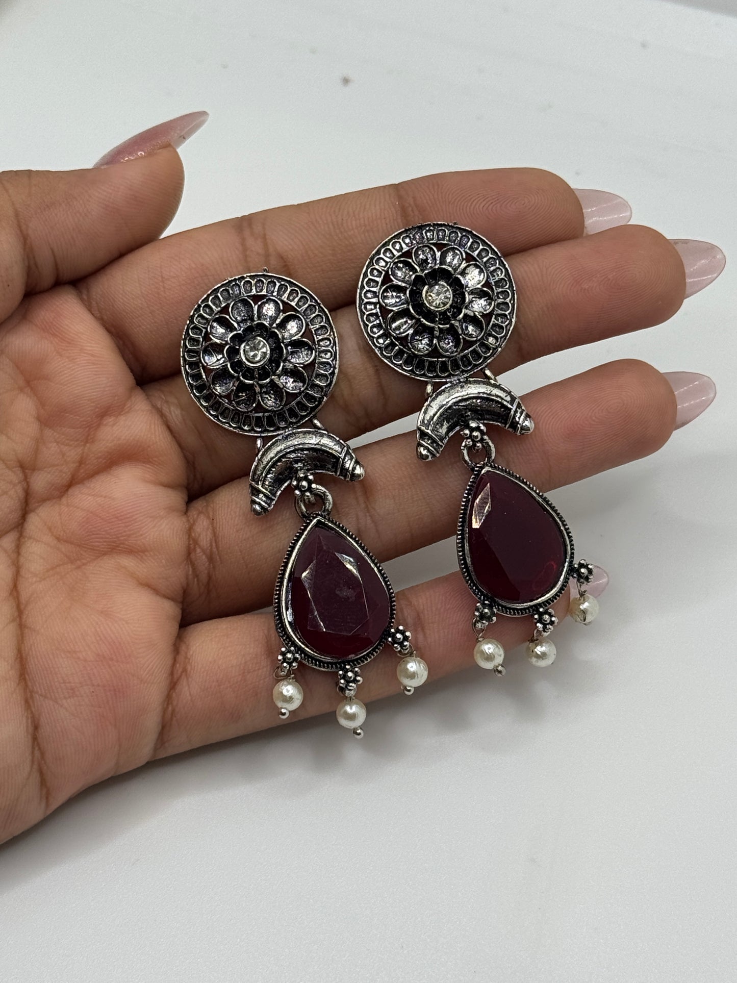 Classic Oxidized Silver Earrings