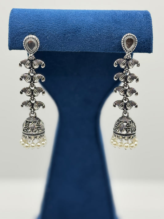 Traditional Oxidized Silver Jhumkas