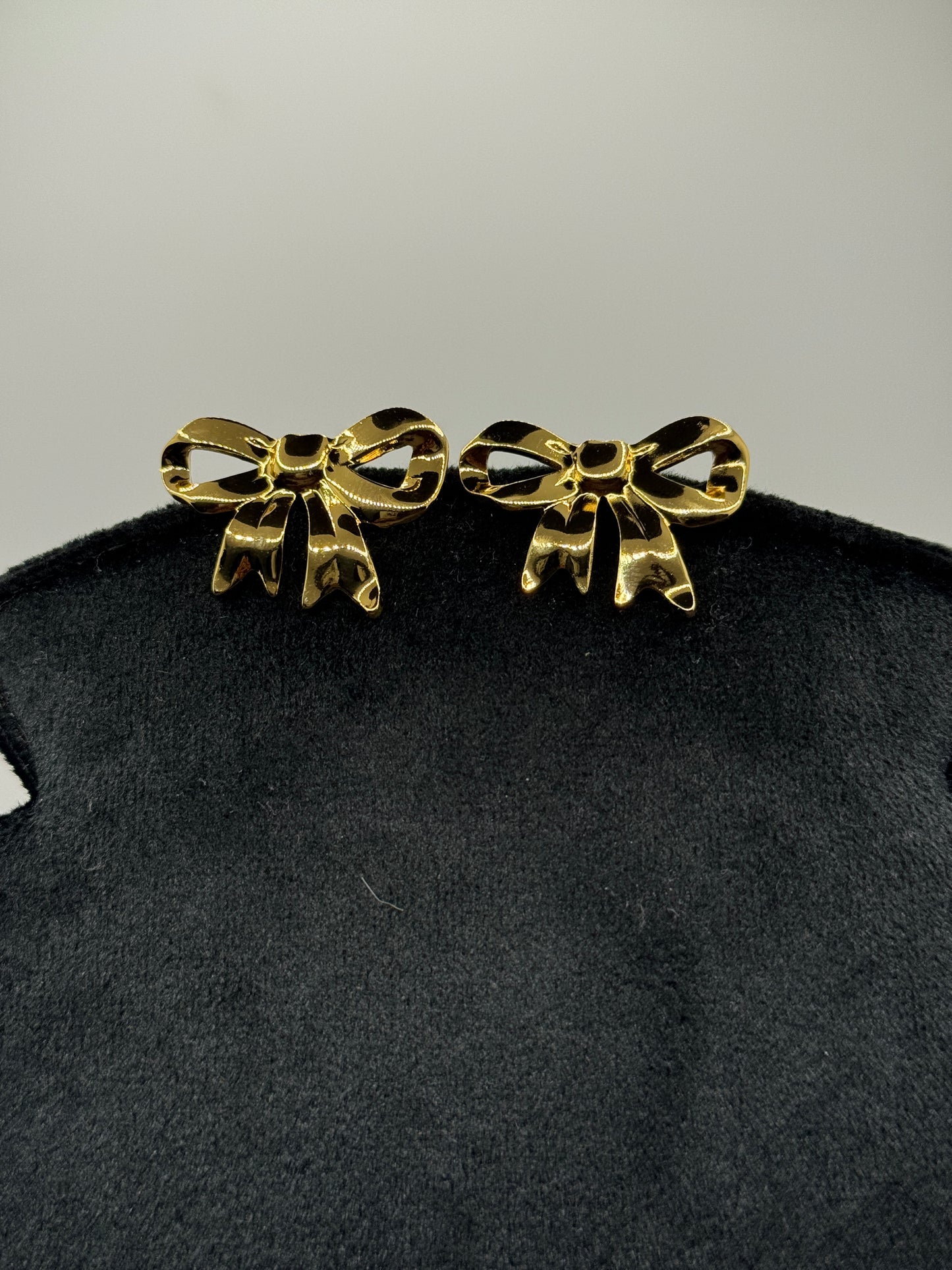 Gold Bow-Shaped Stud Earrings