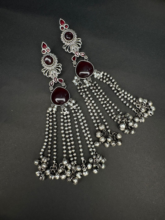 Silver plated dangle earrings