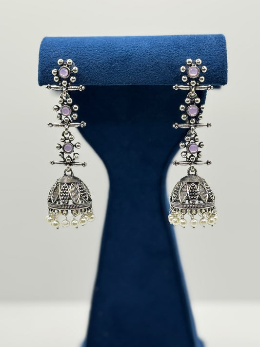 Traditional Oxidized Silver Jhumkas