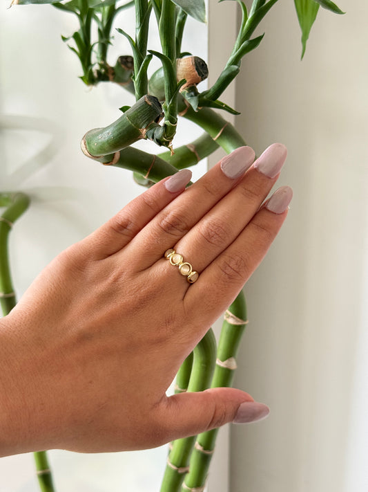 Korean anti tarnish ring with intricate design