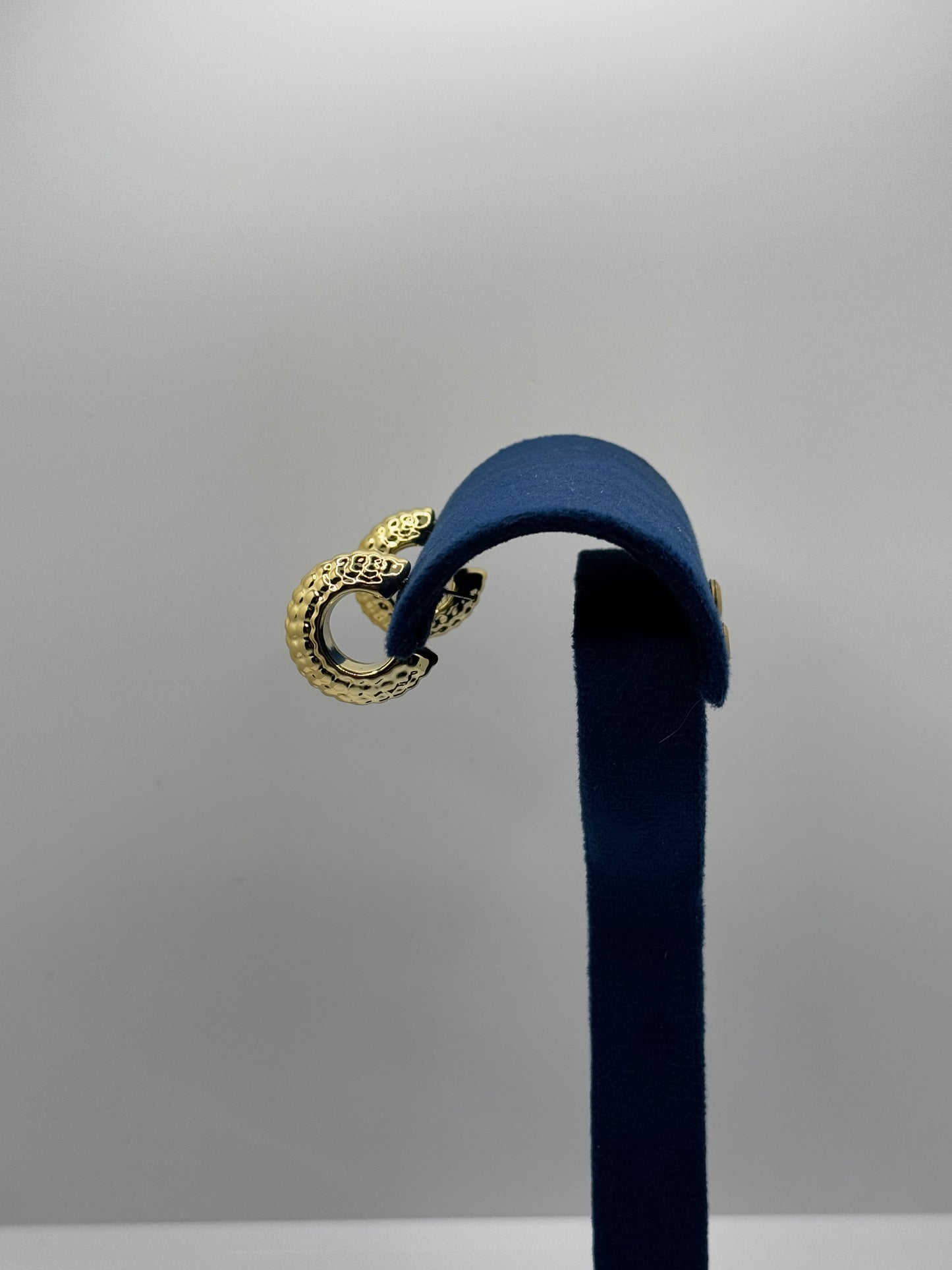 Gold Tone Textured Hoop Earrings