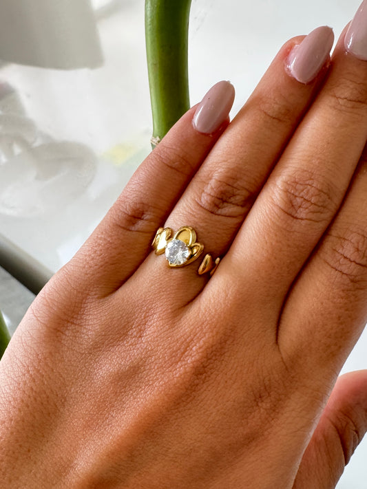 Solitaire Sparkle on Gold Anti Tarnish Ring
