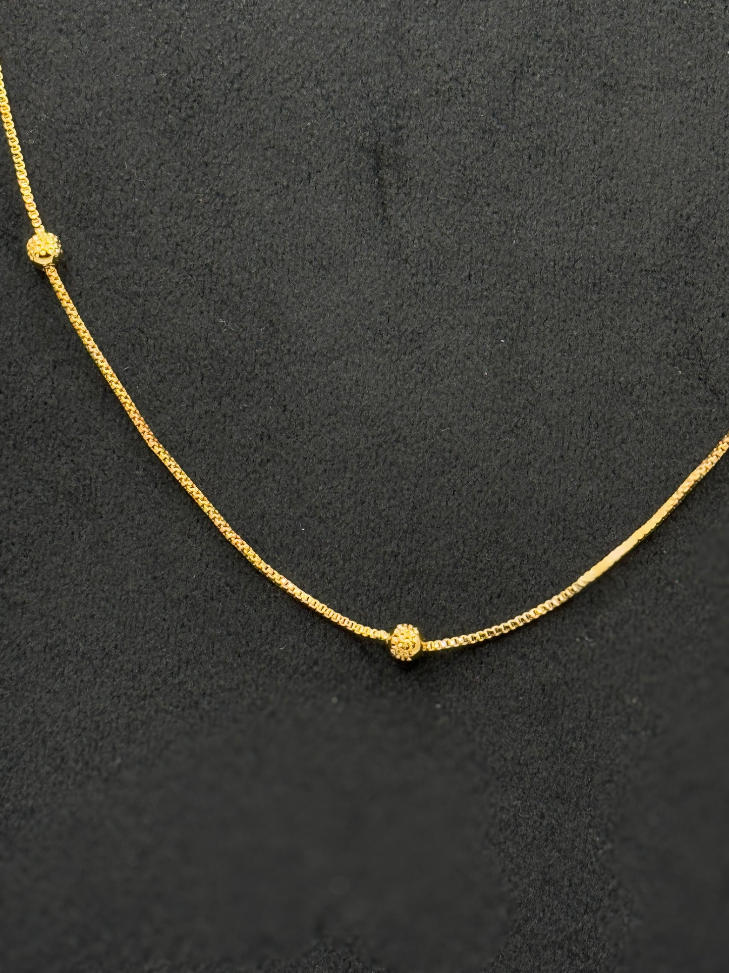 Gold plated  Beaded Box Chain Necklace