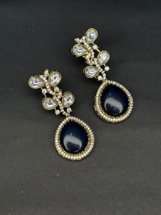 Designer blue dangle earrings