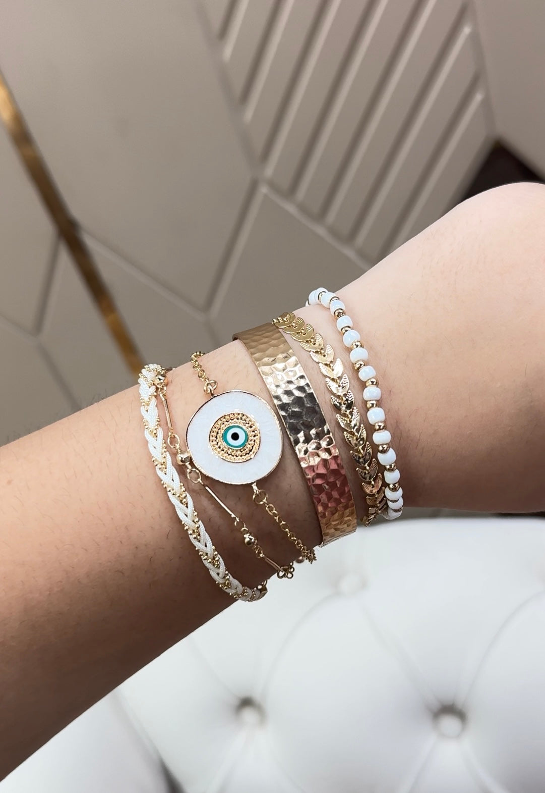 Evil eye stack bracelet