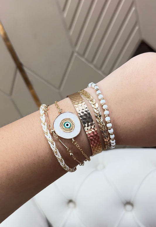 Evil eye stack bracelet