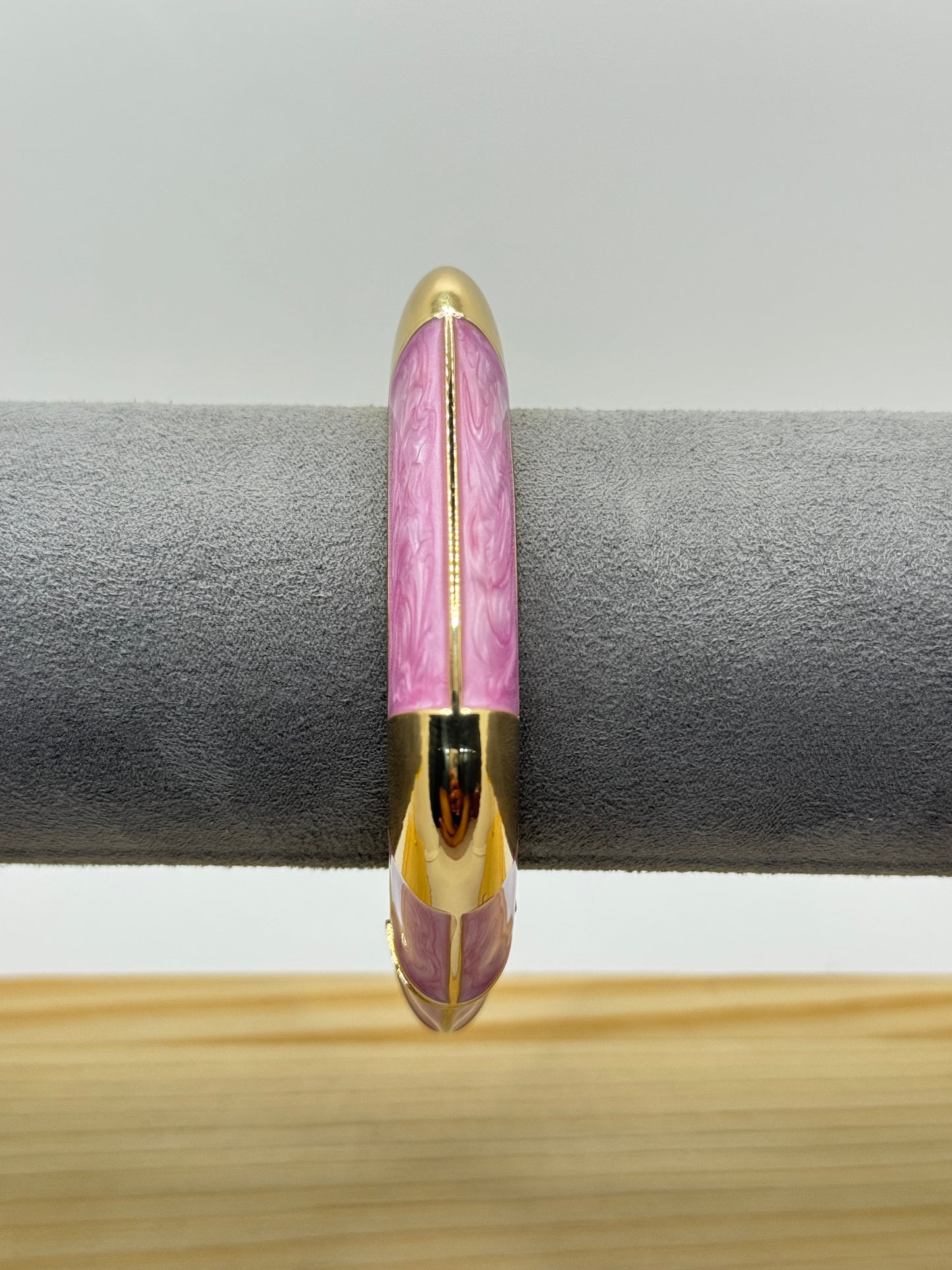 Lavender and Gold Bangle with a Split Design