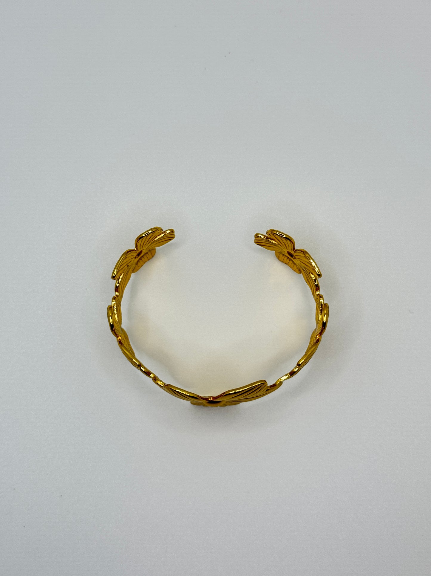 Gold Floral Design Cuff Bracelet