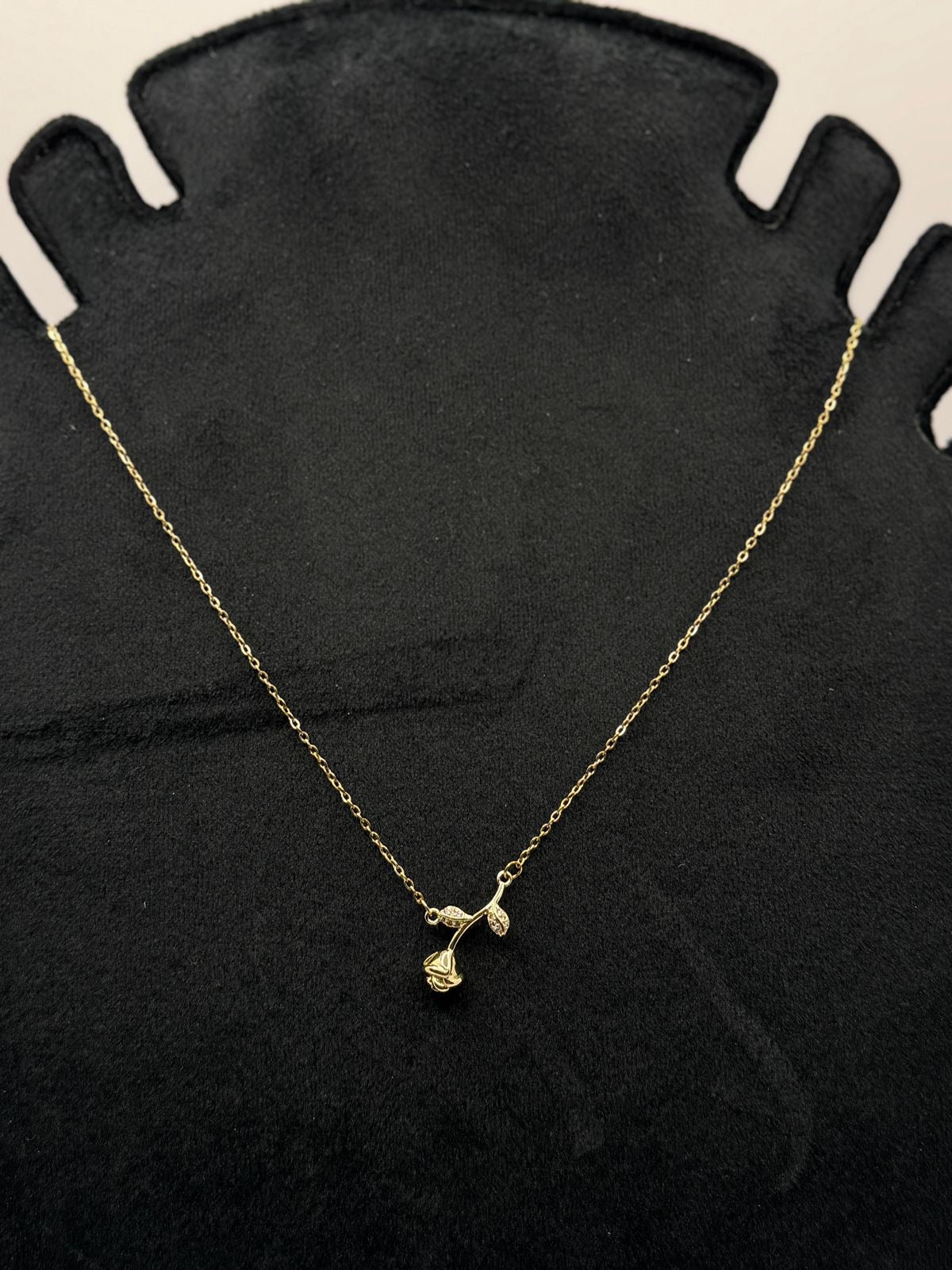 Delicate Gold Rosebud Pendant Necklace