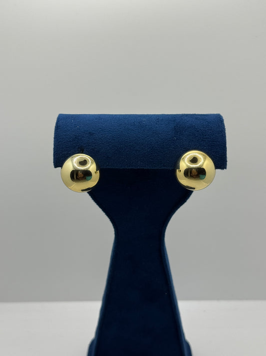 Polished Gold Ball Stud Earrings