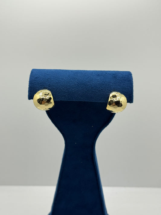Textured Gold Dome Earrings