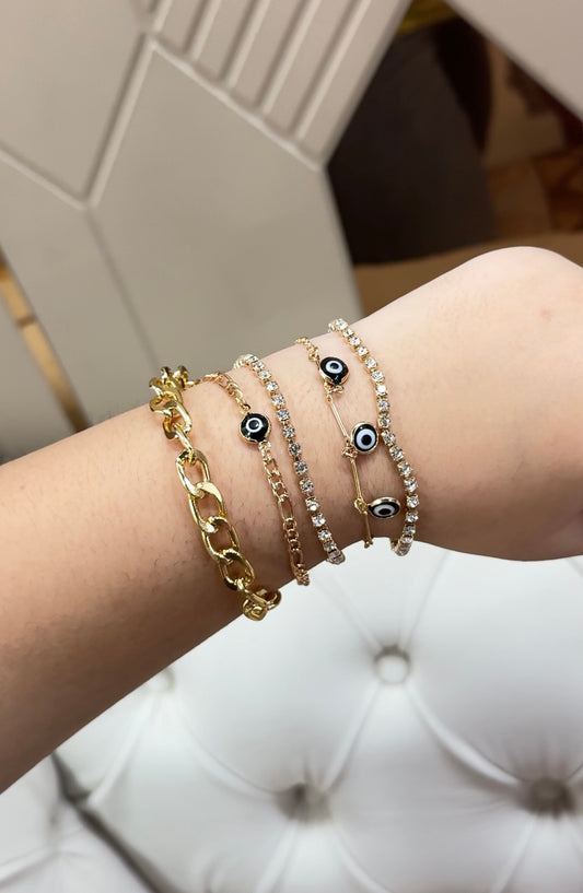 Evil eye stack bracelet
