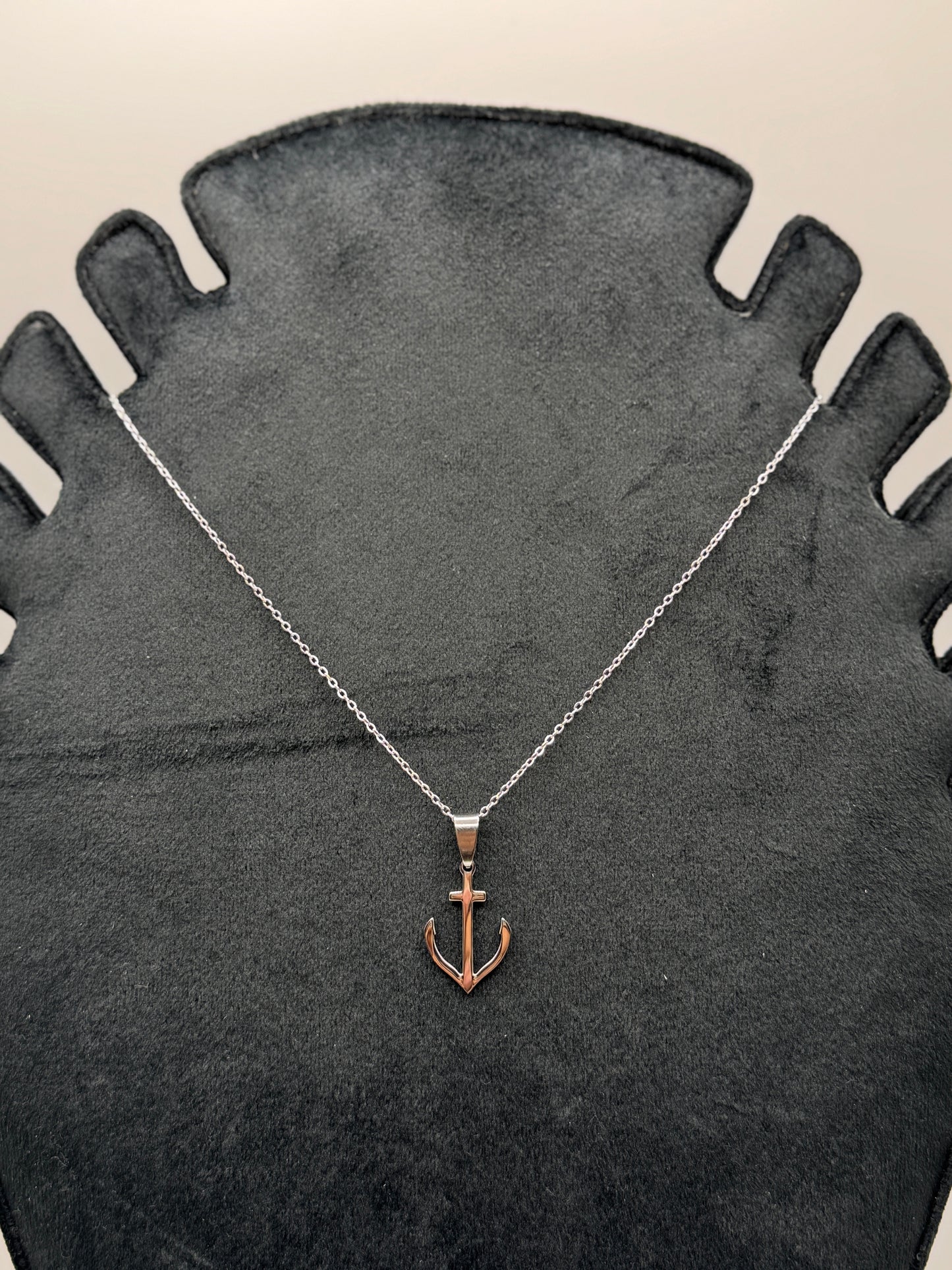 Silver Anchor Pendant Necklace for men