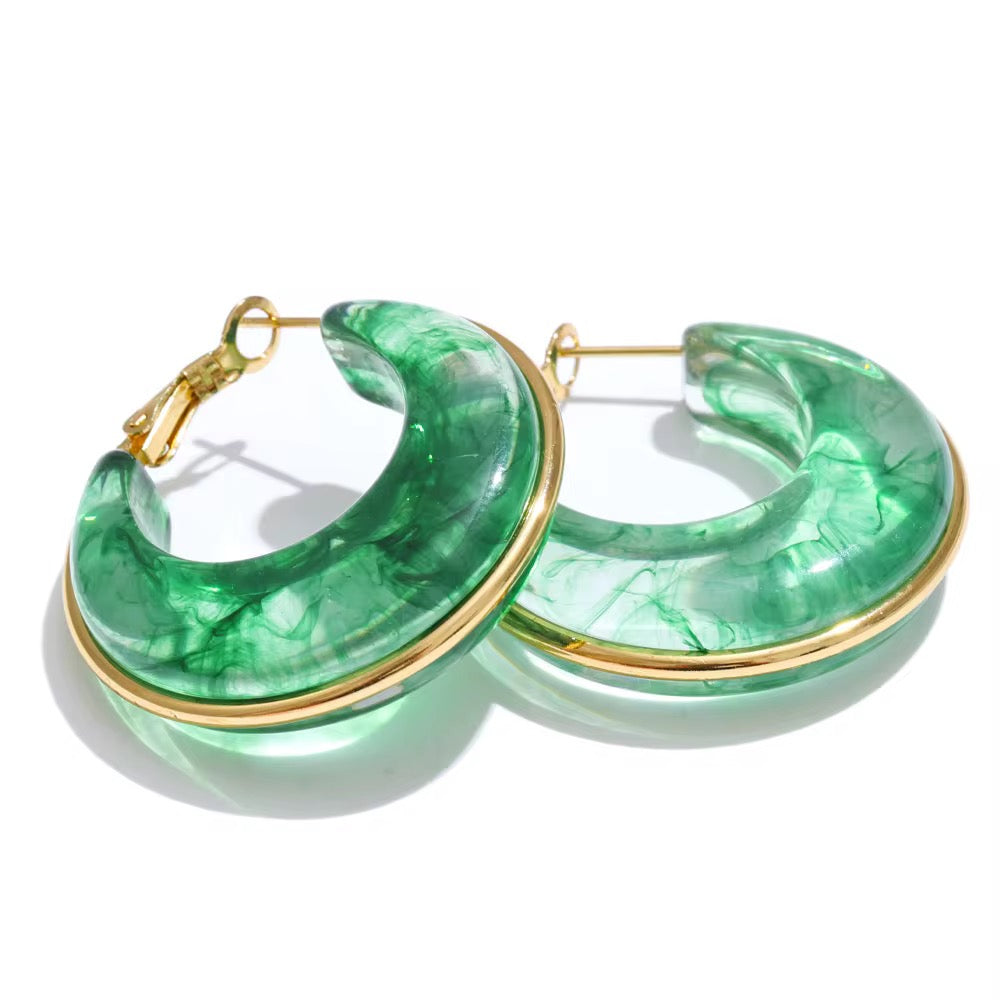 Resin loop earrings