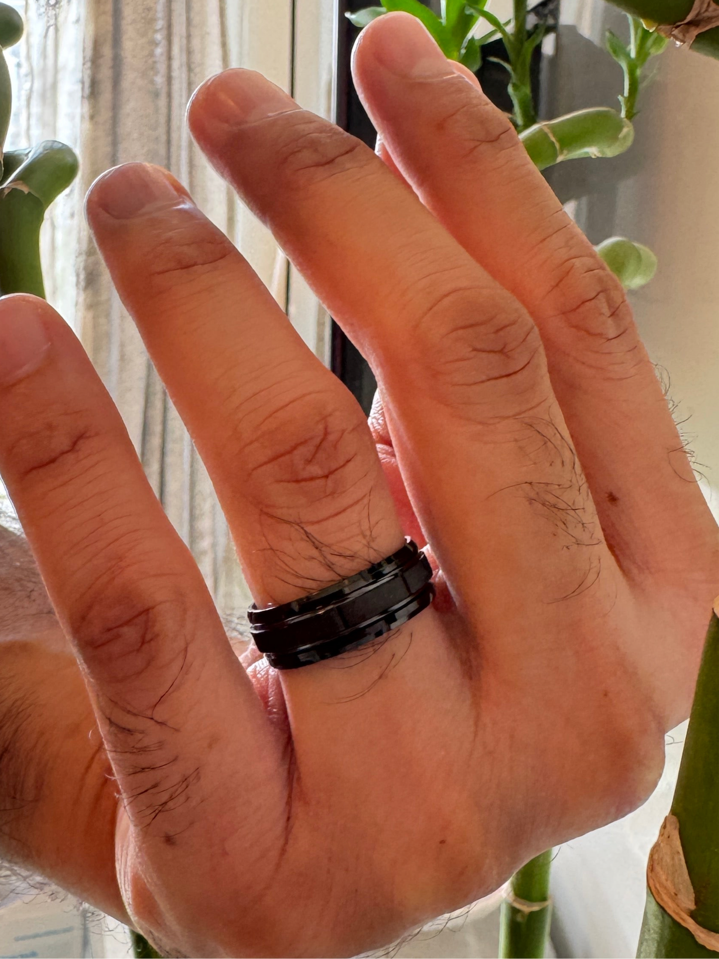 Mens ring in black finish size 10
