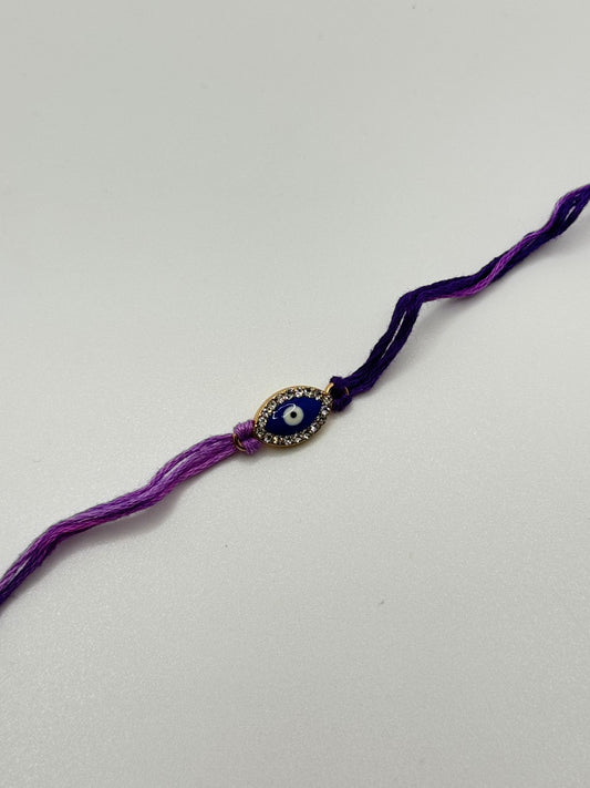 Evil eye charm rakhi blue base