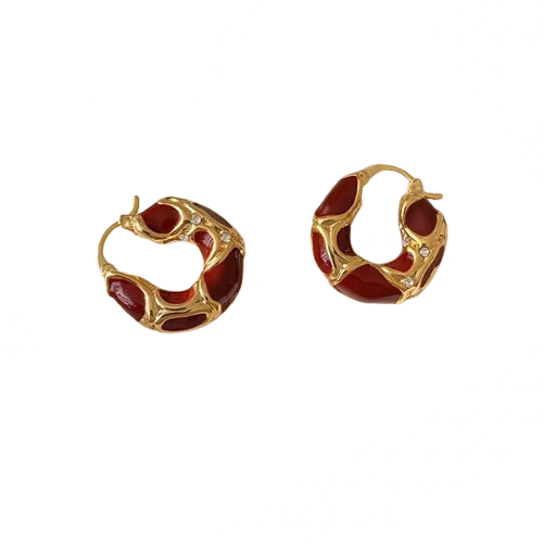 French loop earrings maroon