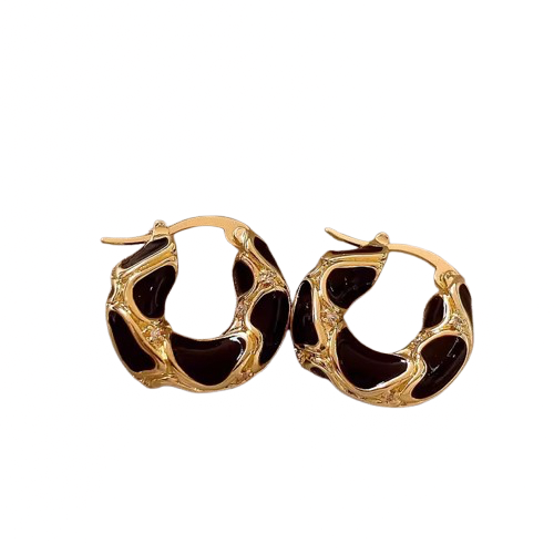 French loop earrings black