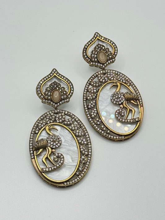 Mother of pearl swan earrings