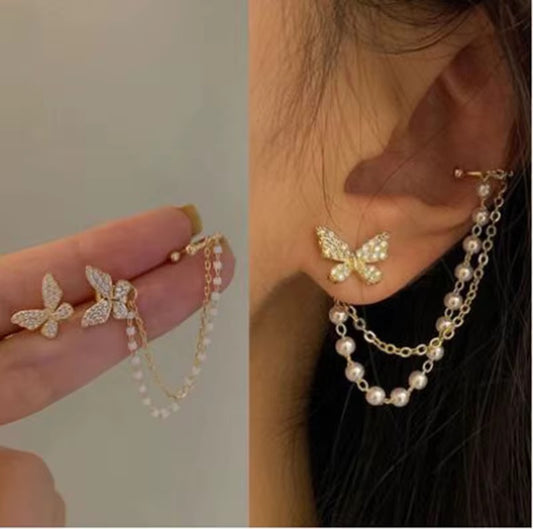 Butterfly ear cuff earrings